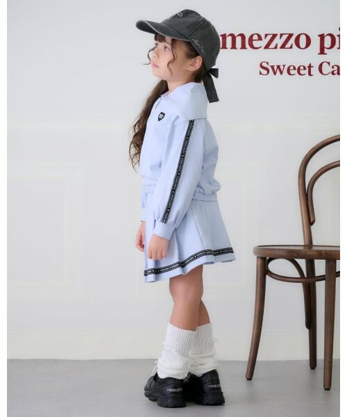 mezzo piano / メゾピアノ スウェット | セーラーハーフZIP　ロゴラインスカパン　セット | 詳細16