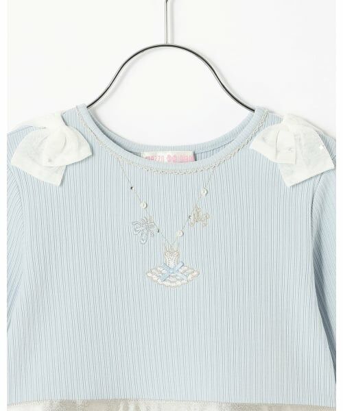 mezzo piano / メゾピアノ ミニ丈・ひざ丈ワンピース | チュール刺しゅうドッキングワンピース | 詳細2