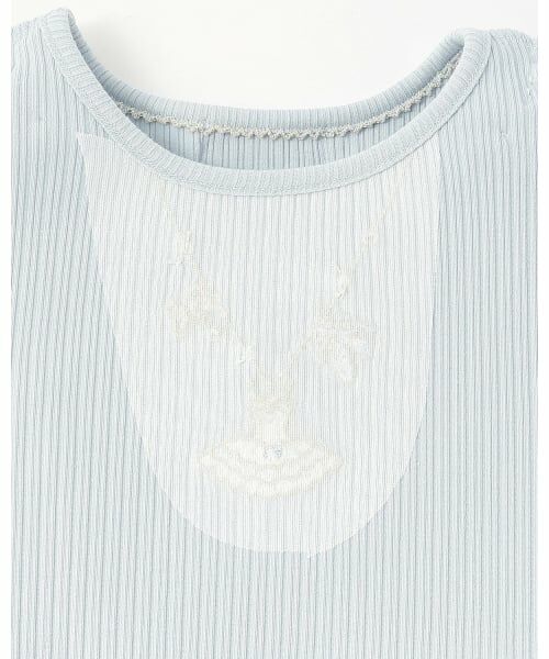 mezzo piano / メゾピアノ ミニ丈・ひざ丈ワンピース | チュール刺しゅうドッキングワンピース | 詳細3