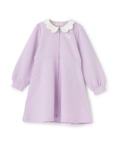 mezzo piano / メゾピアノ ミニ丈・ひざ丈ワンピース | (バレエ)スカラップ衿　前開きカッジャガードトワンピース