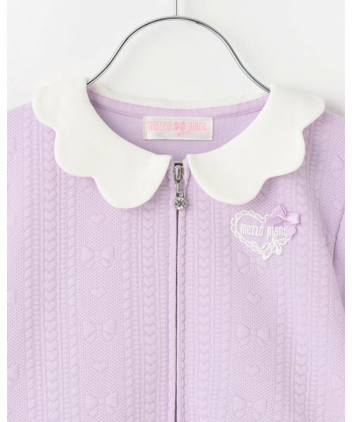 mezzo piano / メゾピアノ ミニ丈・ひざ丈ワンピース | (バレエ)スカラップ衿　前開きカッジャガードトワンピース | 詳細2