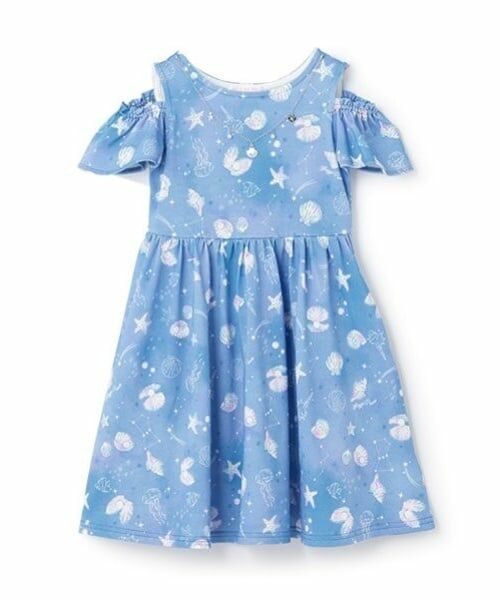 mezzo piano / メゾピアノ ミニ丈・ひざ丈ワンピース | シェル柄　カットワンピース　ネックレスつき | 詳細11