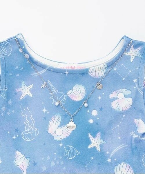 mezzo piano / メゾピアノ ミニ丈・ひざ丈ワンピース | シェル柄　カットワンピース　ネックレスつき | 詳細2