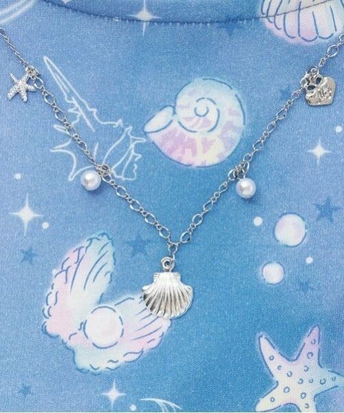 mezzo piano / メゾピアノ ミニ丈・ひざ丈ワンピース | シェル柄　カットワンピース　ネックレスつき | 詳細3