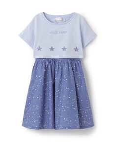 mezzo piano / メゾピアノ ミニ丈・ひざ丈ワンピース | 星柄・ギンガム　キャミワンピース＆Tシャツセット