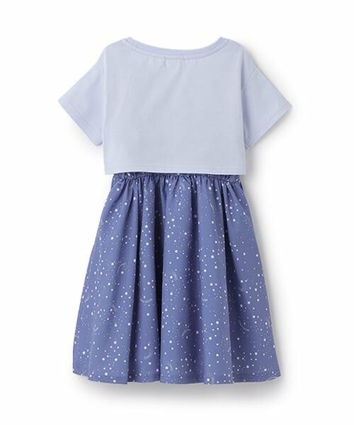 mezzo piano / メゾピアノ ミニ丈・ひざ丈ワンピース | 星柄・ギンガム　キャミワンピース＆Tシャツセット | 詳細1