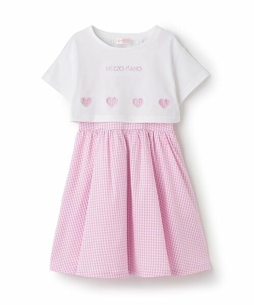 mezzo piano / メゾピアノ ミニ丈・ひざ丈ワンピース | 星柄・ギンガム　キャミワンピース＆Tシャツセット | 詳細17