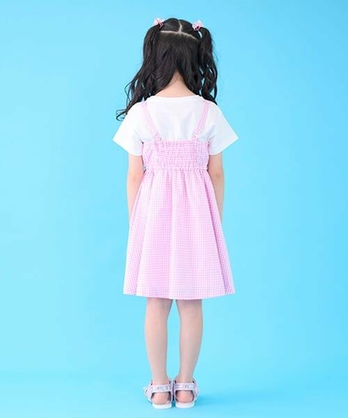 mezzo piano / メゾピアノ ミニ丈・ひざ丈ワンピース | 星柄・ギンガム　キャミワンピース＆Tシャツセット | 詳細26