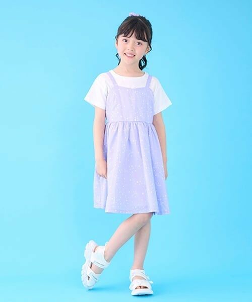 mezzo piano / メゾピアノ ミニ丈・ひざ丈ワンピース | 星柄・ギンガム　キャミワンピース＆Tシャツセット | 詳細29