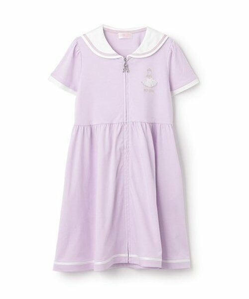 mezzo piano / メゾピアノ ミニ丈・ひざ丈ワンピース | 【バレエ】前開きセーラー半袖ワンピース | 詳細1