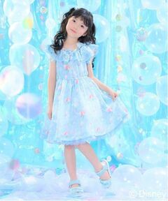 mezzo piano / メゾピアノ ミニ丈・ひざ丈ワンピース | 【Disneyアリエル】総柄ワンピース