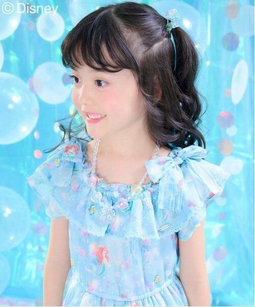 mezzo piano / メゾピアノ ミニ丈・ひざ丈ワンピース | 【Disneyアリエル】総柄ワンピース | 詳細18