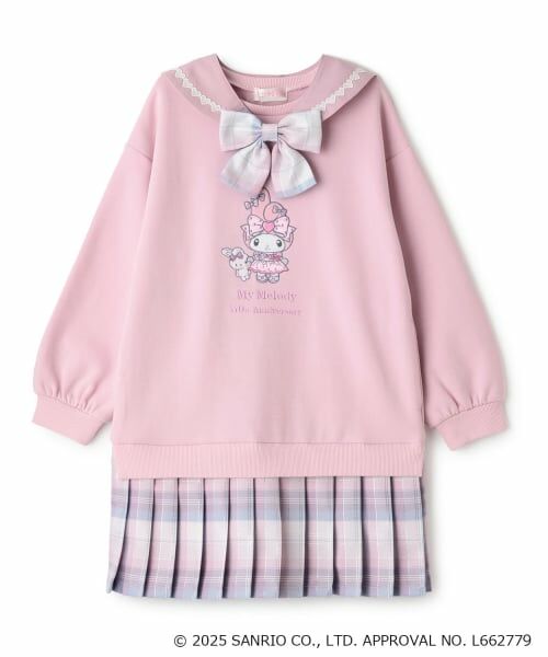 mezzo piano / メゾピアノ ミニ丈・ひざ丈ワンピース | 【マイメロディ/クロミ】裾プリーツ　2wayセーラーワンピース（ピンク）
