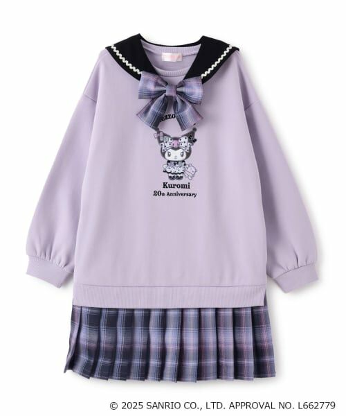 mezzo piano / メゾピアノ ミニ丈・ひざ丈ワンピース | 【マイメロディ/クロミ】裾プリーツ　2wayセーラーワンピース（ラベンダー）