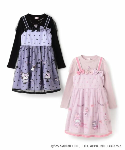 mezzo piano / メゾピアノ ミニ丈・ひざ丈ワンピース | 【マイメロディ/クロミ】テレコTシャツ＆ワンピースSET | 詳細18