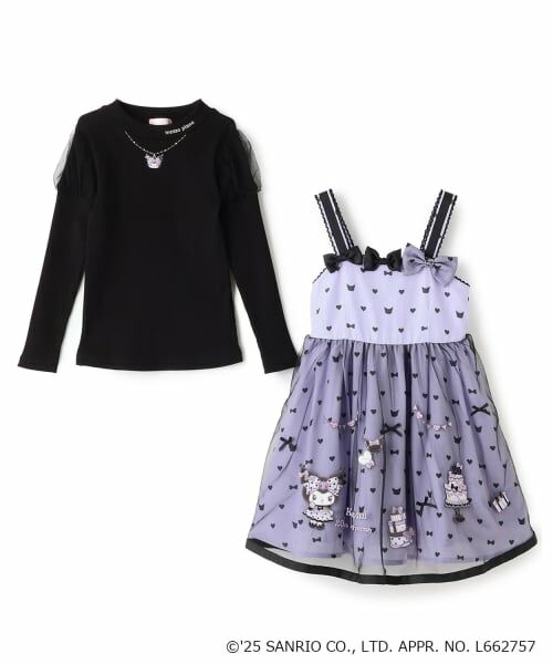 mezzo piano / メゾピアノ ミニ丈・ひざ丈ワンピース | 【マイメロディ/クロミ】テレコTシャツ＆ワンピースSET | 詳細2