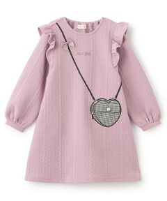 mezzo piano / メゾピアノ ミニ丈・ひざ丈ワンピース | ★キルトジャガード　ハートポシェット風ワンピース