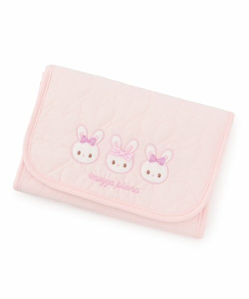 mezzo piano / メゾピアノ ママバッグ・収納ポーチ | 【メゾピアノママ】ウサギアップリケ母子手帳マルチケース（ライト ピンク）