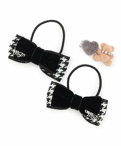 mezzo piano / メゾピアノ ヘアゴム・シュシュ | キャンディラッピング クマ ヘアアクセサリーセット（黒）