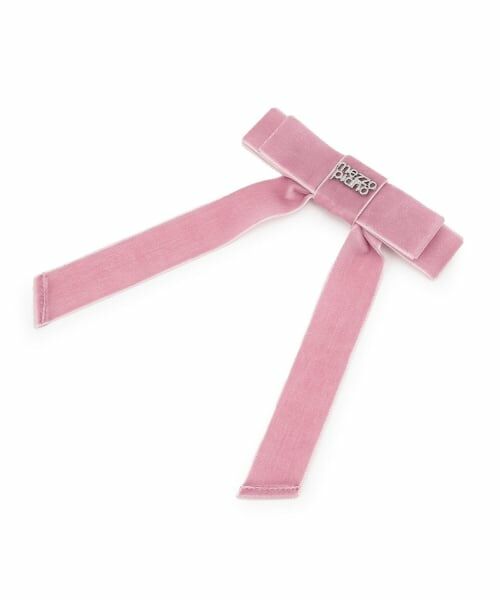 mezzo piano / メゾピアノ ヘアピン | ベロアリボン　ヘアクリップ（ピンク）