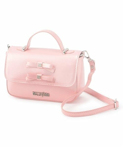 mezzo piano / メゾピアノ ハンドバッグ | ダブルリボン　ハンドバッグ（ライト ピンク）