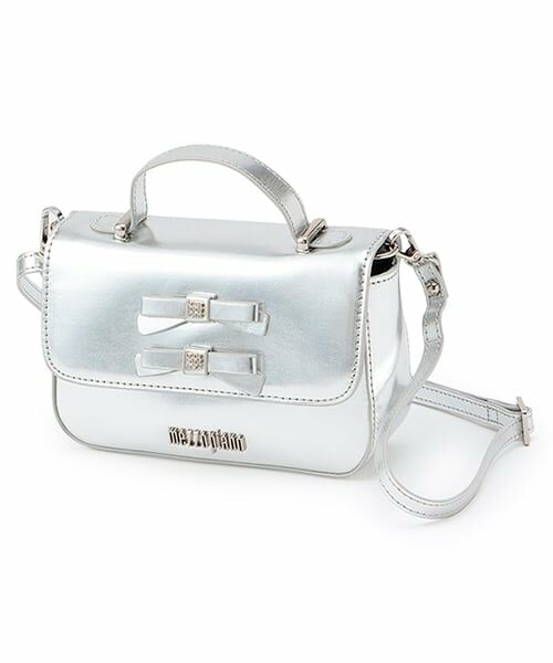 mezzo piano / メゾピアノ ハンドバッグ | ダブルリボン　ハンドバッグ（シルバー）