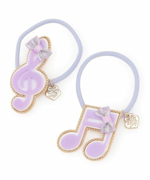 mezzo piano / メゾピアノ ヘアゴム・シュシュ | 音符ヘアポニー2個セット（ラベンダー）