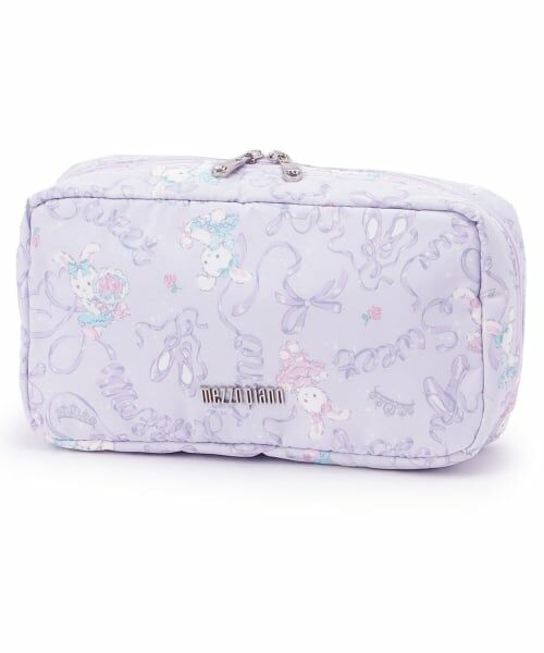 mezzo piano / メゾピアノ ポーチ | 【バレエ】ウサギバレエ柄ヘアメイクポーチ（ラベンダー）