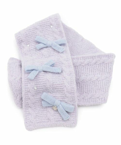 mezzo piano / メゾピアノ マフラー・ショール・スヌード・ストール | リボン　マシュマロニット　マフラー（ラベンダー）