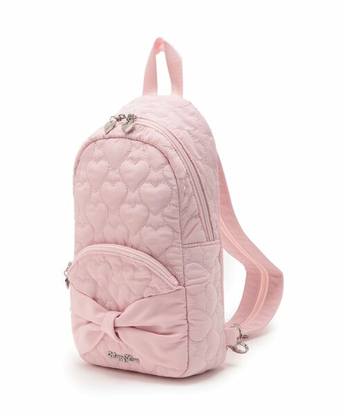 mezzo piano / メゾピアノ メッセンジャーバッグ・ウエストポーチ | ハートキルト2wayボディバッグ（ライト ピンク）