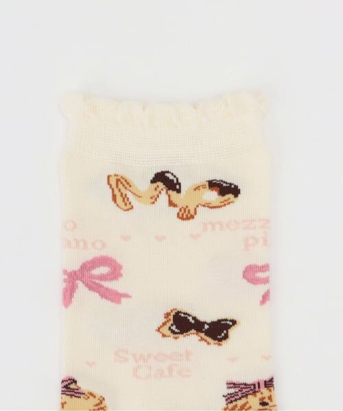 mezzo piano / メゾピアノ ソックス | カフェ柄クルーソックス | 詳細1