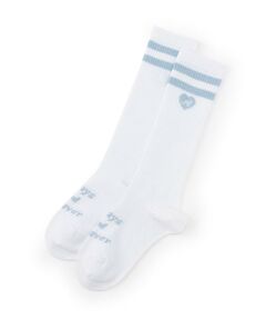 mezzo piano / メゾピアノ ソックス | ロゴ刺しゅうラインリブ　ハイソックス