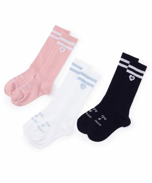 mezzo piano / メゾピアノ ソックス | ロゴ刺しゅうラインリブ　ハイソックス | 詳細5