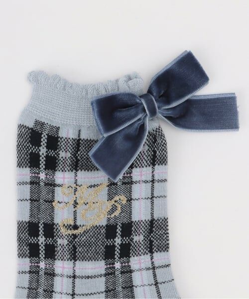 mezzo piano / メゾピアノ ソックス | リボンつき　チェック柄ソックス | 詳細1