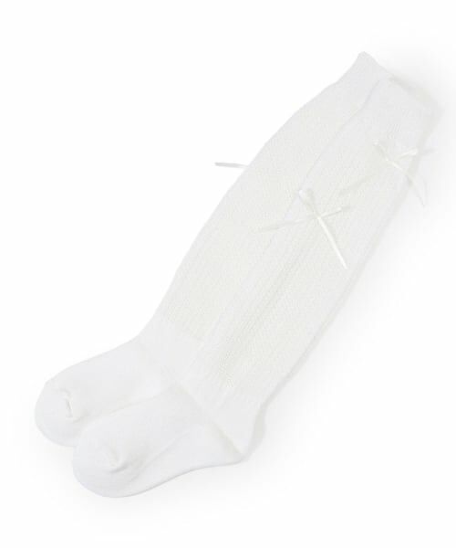mezzo piano / メゾピアノ ソックス | リボンつき　ルーズソックス（オフ ホワイト）
