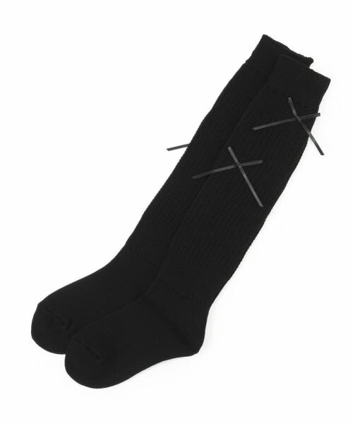 mezzo piano / メゾピアノ ソックス | リボンつき　ルーズソックス（黒）