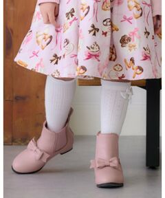 mezzo piano / メゾピアノ ブーツ（ショート丈） | リボン　サイドゴアブーツ