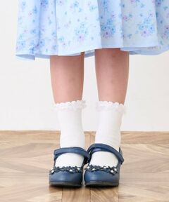 mezzo piano / メゾピアノ ソックス | フリル　ロゴ刺しゅうソックス