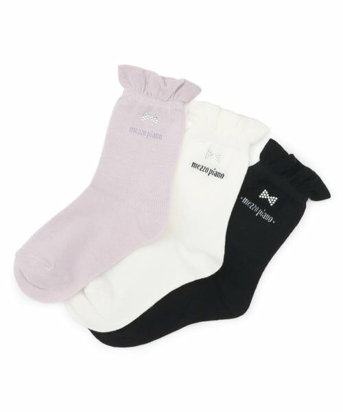 mezzo piano / メゾピアノ ソックス | リボンラインストーンつき　ソックス | 詳細3