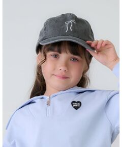 mezzo piano / メゾピアノ キャップ | ラインストーンリボン　デニムキャップ