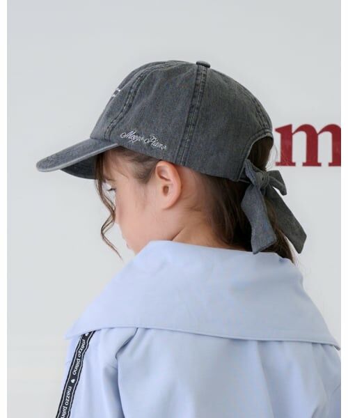 mezzo piano / メゾピアノ キャップ | ラインストーンリボン　デニムキャップ | 詳細10