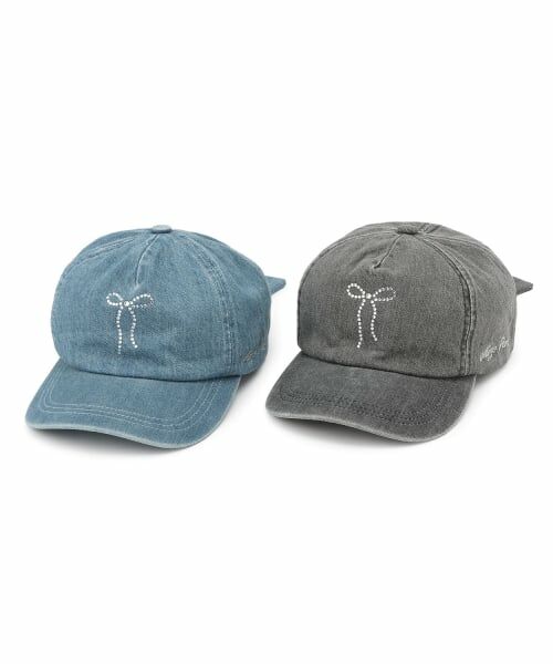 mezzo piano / メゾピアノ キャップ | ラインストーンリボン　デニムキャップ | 詳細6