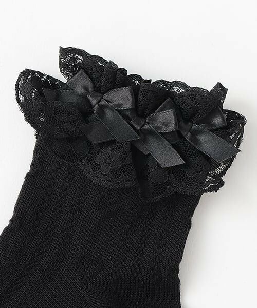 mezzo piano / メゾピアノ ソックス | 定番サテンリボンソックス | 詳細1