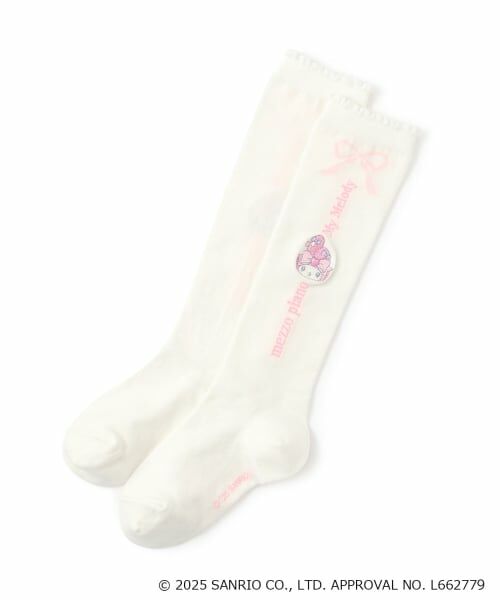 mezzo piano / メゾピアノ ソックス | 【マイメロディ/クロミ】ロゴ　ハイソックス（オフ ホワイト）