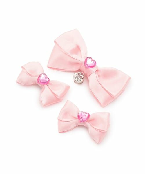 mezzo piano / メゾピアノ ヘアピン | ミニリボン　ヘアクリップ3個セット（ライト ピンク）