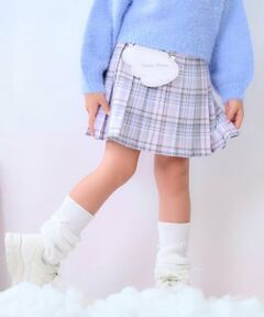 mezzo piano / メゾピアノ ショート・ハーフ・半端丈パンツ | エンジェルポーチつき　チェック・デニム　プリーツスカパン