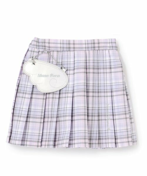 mezzo piano / メゾピアノ ショート・ハーフ・半端丈パンツ | エンジェルポーチつき　チェック・デニム　プリーツスカパン | 詳細11