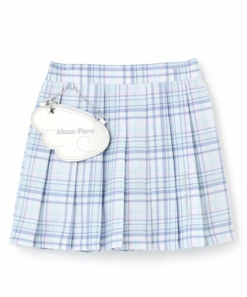 mezzo piano / メゾピアノ ショート・ハーフ・半端丈パンツ | エンジェルポーチつき　チェック・デニム　プリーツスカパン | 詳細12