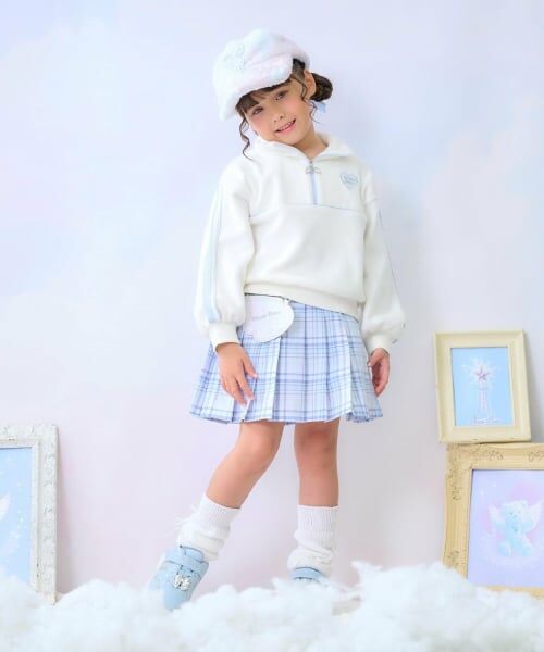 mezzo piano / メゾピアノ ショート・ハーフ・半端丈パンツ | エンジェルポーチつき　チェック・デニム　プリーツスカパン | 詳細14