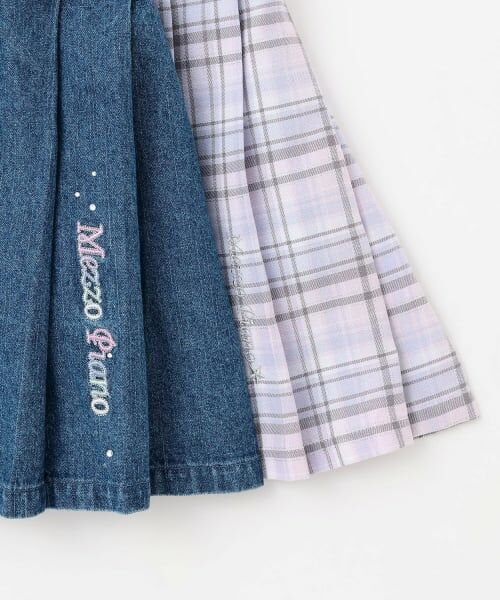 mezzo piano / メゾピアノ ショート・ハーフ・半端丈パンツ | エンジェルポーチつき　チェック・デニム　プリーツスカパン | 詳細5